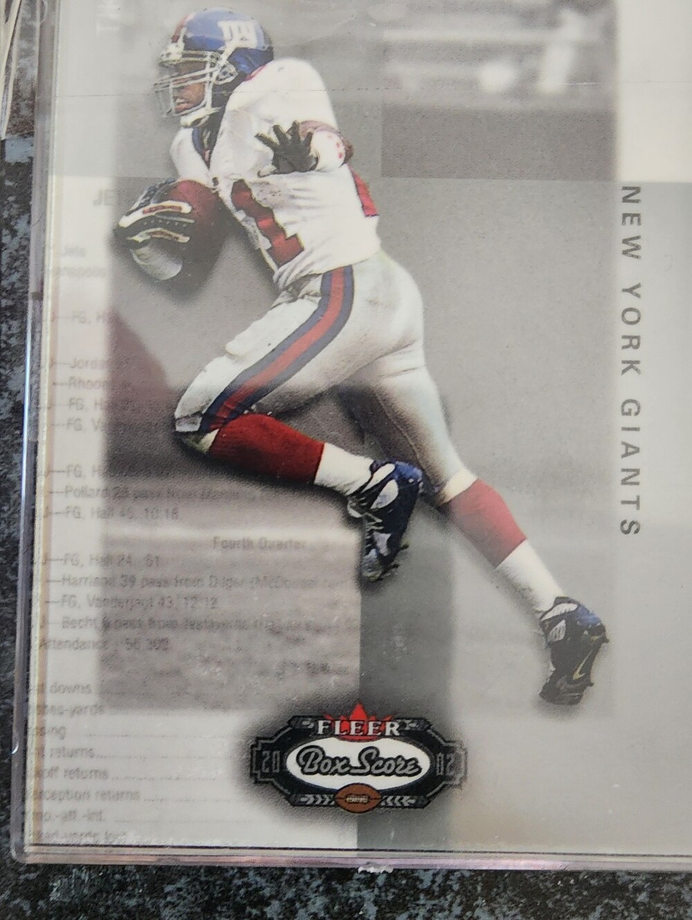 Collectible N Y Giants Football Card Display Plaque - Marble Look - Picture 5 of 5